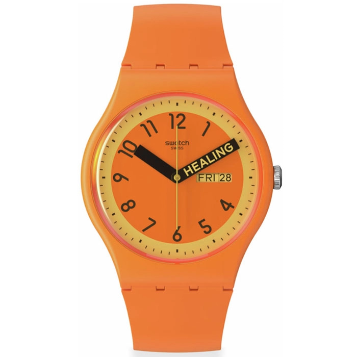 ΡΟΛΟΙ SWATCH   SO29O700 SWATCH Proudly Orange Silicone Strap