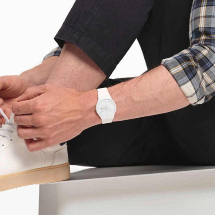 ΡΟΛΟΙ SWATCH  SO29W704-S14 SWATCH White Rebel with White Silicone Strap