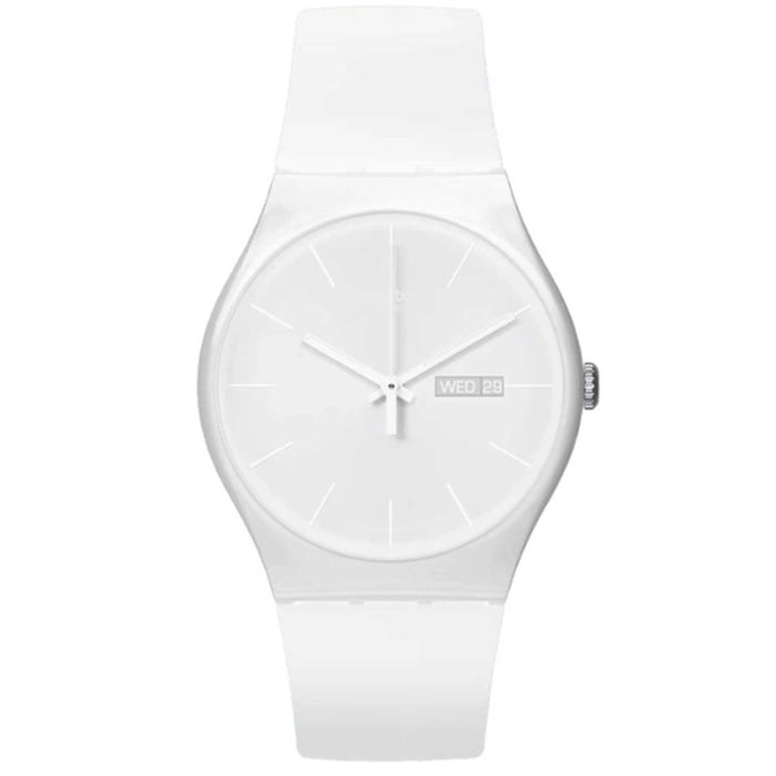ΡΟΛΟΙ SWATCH  SO29W704-S14 SWATCH White Rebel with White Silicone Strap