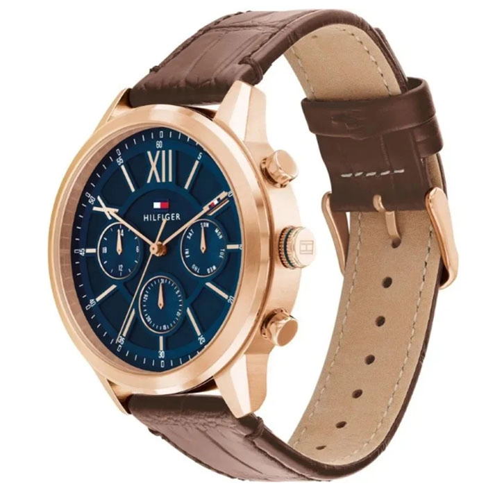 ΡΟΛΟΙ TOMMY HILFIGER 1710526 TOMMY HILFIGER Morrison  Brown Leather Strap