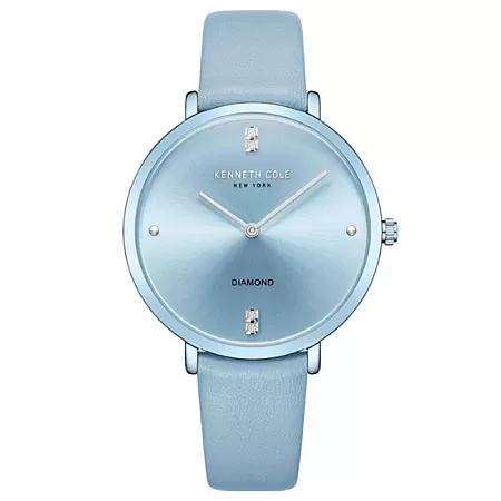 Ρολόι KENNETH COLE   KCWLA0027402 KENNETH COLE Diamond Crystals Light Blue Leather Strap