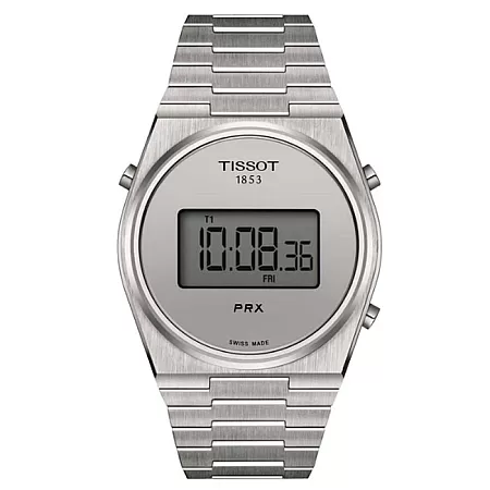 ΡΟΛΟΙ TISSOT  T1374631103000 TISSOT T-Classic PRX Digital Dual Time Chronograph Silver Stainless Steel Bracelet