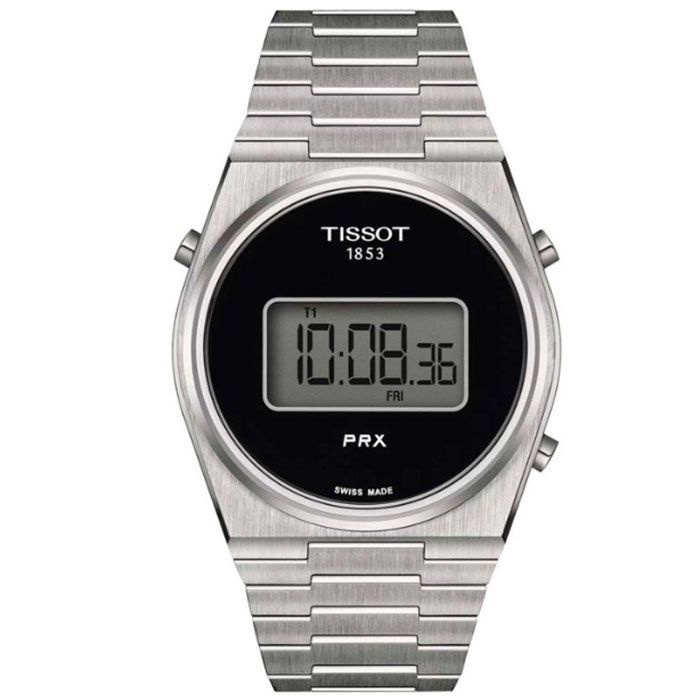 ΡΟΛΟΙ TISSOT  T1374631105000 TISSOT T-Classic PRX Digital Dual Time Chronograph Silver Stainless Steel Bracelet