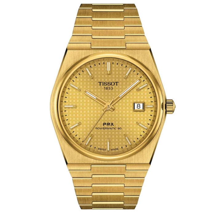 ΡΟΛΟΙ TISSOT  T1374073302100 TISSOT T-Classic PRX Powermatic 80 Automatic Gold Stainless Steel Bracelet