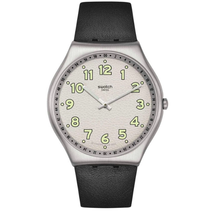 ΡΟΛΟΙ SWATCH  SS07S134 SWATCH Black Hepcat with Black Leather Strap