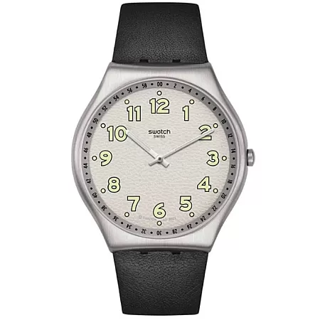 ΡΟΛΟΙ SWATCH  SS07S134 SWATCH Black Hepcat with Black Leather Strap