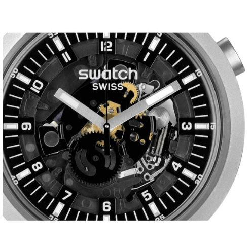 ΡΟΛΟΙ SWATCH  SB07S105 SWATCH Dark Irony Black Silicone Strap