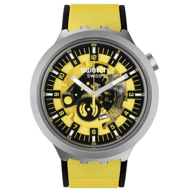 ΡΟΛΟΙ SWATCH  SB07S109 SWATCH Bolden Yellow Two Tone Silicone Strap