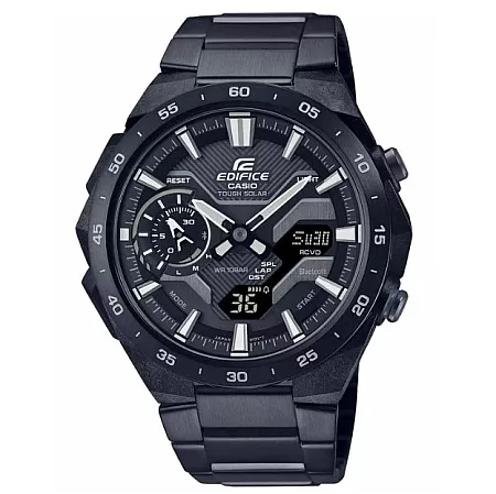 ΡΟΛΟΙ CASIO   ECB-2200DC-1AEF CASIO Edifice Windflow Τough Solar Chronograph Black Stainless Steel Bracelet