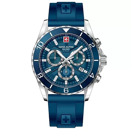 ΡΟΛΟΙ SWISS ALPINE MILITARY SAM7073.9835 SWISS ALPINE MILITARY Sentinel Chronograph Blue Silicone Strap