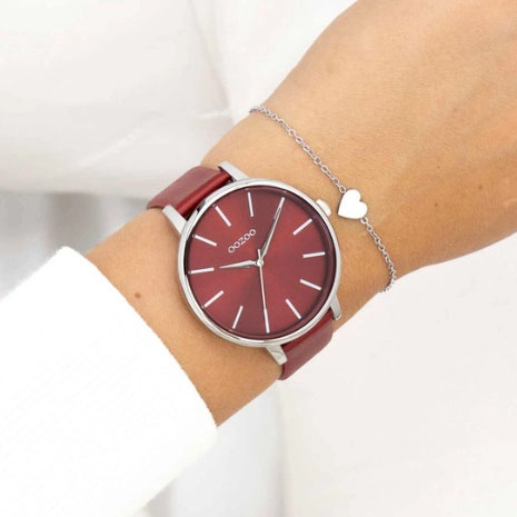 ΡΟΛΟΙ OOZOO  C11299 OOZOO Timepieces Red Leather Strap