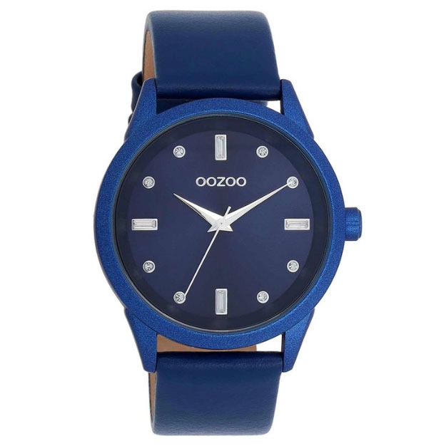 ΡΟΛΟΙ OOZOO  C11288 OOZOO Timepieces Crystals Blue Leather Strap