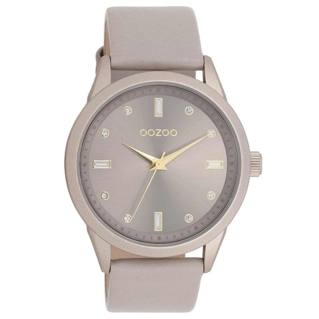 ΡΟΛΟΙ OOZOO  C11287 OOZOO Timepieces Crystals Beige Leather Strap