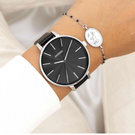 ΡΟΛΟΙ OOZOO  C11258  OZOO Timepieces Black Leather Strap