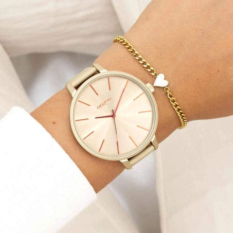 ΡΟΛΟΙ OOZOO  C11251 OOZOO Timepieces Beige Leather Strap