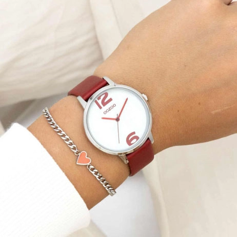 ΡΟΛΟΙ OOZOO  C11237 OOZOO Timepieces Red Leather Strap