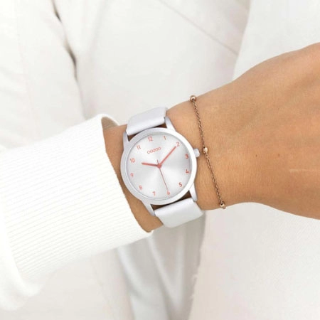 ΡΟΛΟΙ OOZOO  C11166 OOZOO Timepieces White Leather Strap