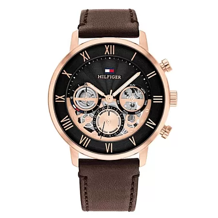 ΡΟΛΟΙ TOMMY HILFIGER 1710566 TOMMY HILFIGER Dressed Brown Leather Strap