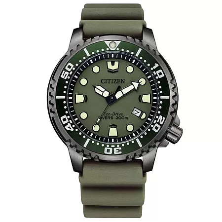 ΡΟΛΟΙ CITIZEN  BN0157-11X CITIZEN Promaster Eco-Drive Divers Green Rubber Strap