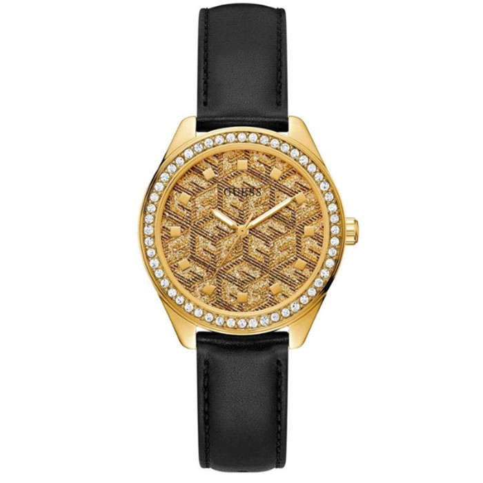 ΡΟΛΟΙ GUESS GW0608L2 GUESS G Gloss Crystals Black Leather Strap