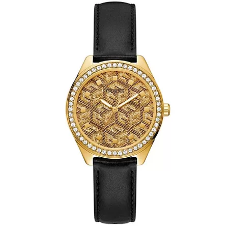 ΡΟΛΟΙ GUESS GW0608L2 GUESS G Gloss Crystals Black Leather Strap
