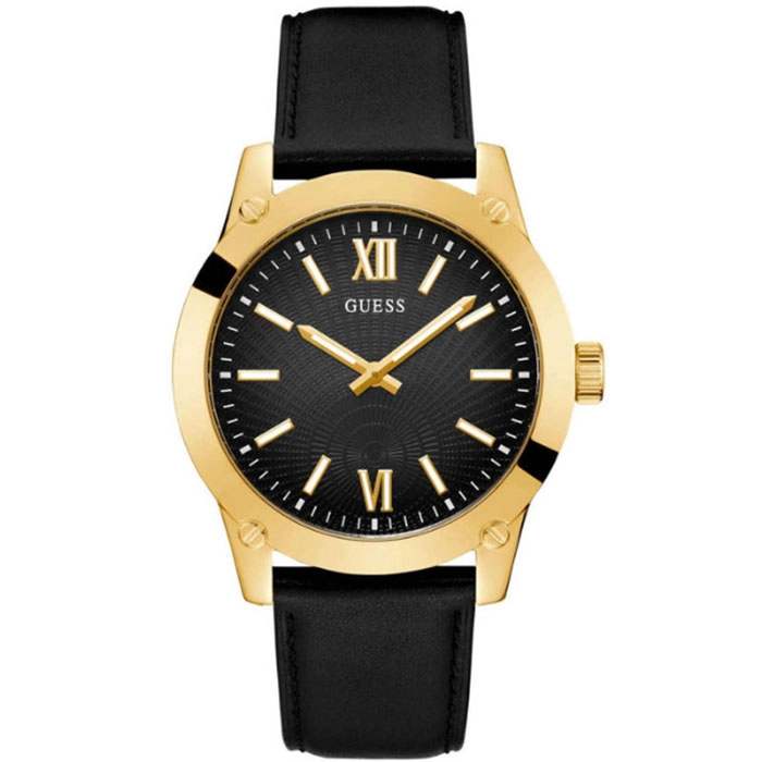 ΡΟΛΟΙ GUESS GW0628G2 GUESS Crescent Black Leather Strap