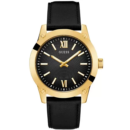 ΡΟΛΟΙ GUESS GW0628G2 GUESS Crescent Black Leather Strap