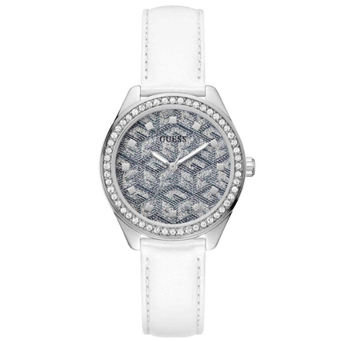 ΡΟΛΟΙ GUESS GW0608L1 GUESS G Gloss Crystals White Leather Strap