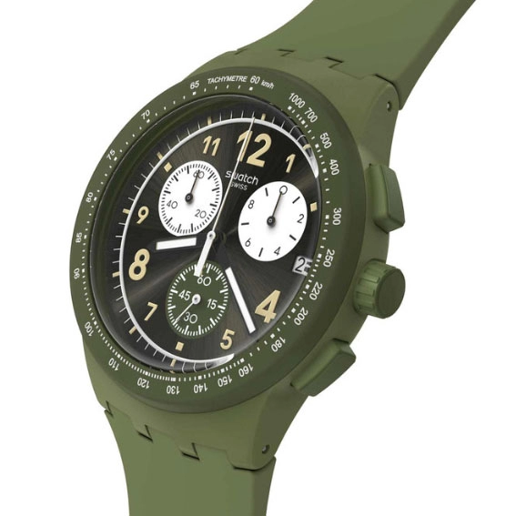 ΡΟΛΟΙ SWATCH  SUSG406 SWATCH Nothing Basic About Green Chronograph Green Silicone Strap