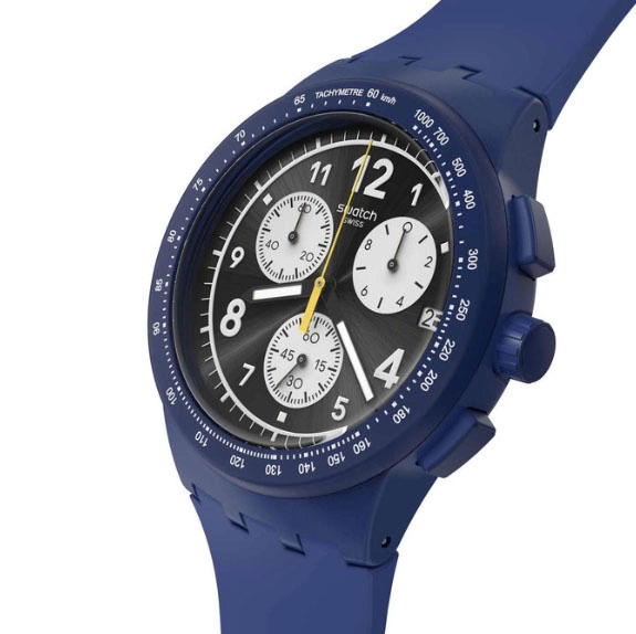 ΡΟΛΟΙ SWATCH  SUSN418 SWATCH Nothing Basic About Blue Chronograph Blue Silicone Strap