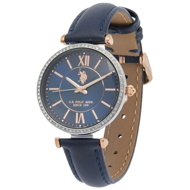 ΡΟΛΟΙ U.S. POLO  USP8195BL U.S.POLO Scarlet Crystals Blue Leather Strap