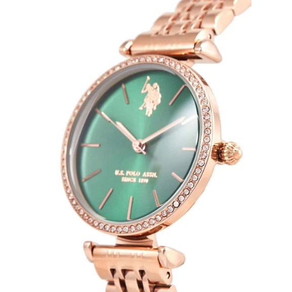 ΡΟΛΟΙ U.S. POLO  USP8168GR U.S.POLO Eleonore Crystals Rose Gold Stainless Steel Bracelet