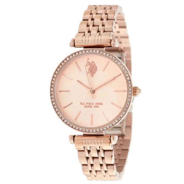 ΡΟΛΟΙ U.S. POLO  USP8167RG U.S.POLO Eleonore Crystals Rose Gold Stainless Steel Bracelet