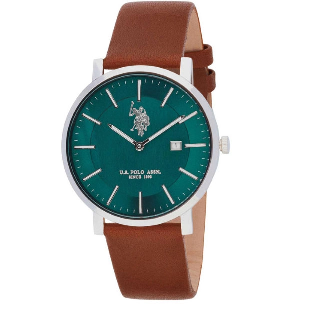 ΡΟΛΟΙ U.S. POLO  USP7145GR U.S.POLO Carter Brown Leather Strap