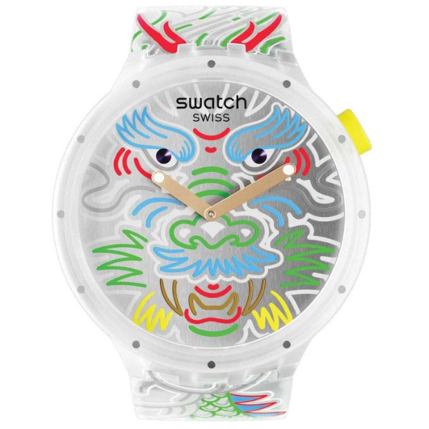 ΡΟΛΟΙ SWATCH  SB05Z102 SWATCH Big Bold Dragon In Cloud Multicolor Silicone Strap
