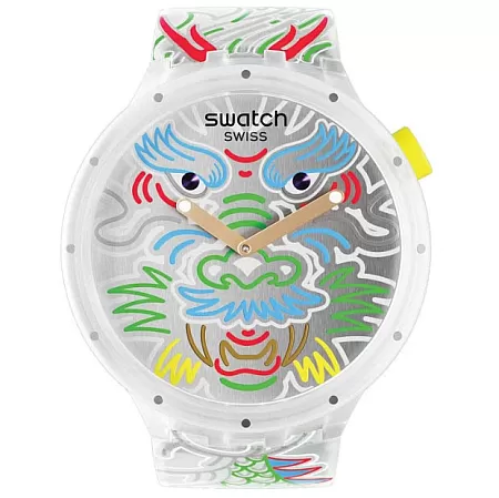 ΡΟΛΟΙ SWATCH  SB05Z102 SWATCH Big Bold Dragon In Cloud Multicolor Silicone Strap