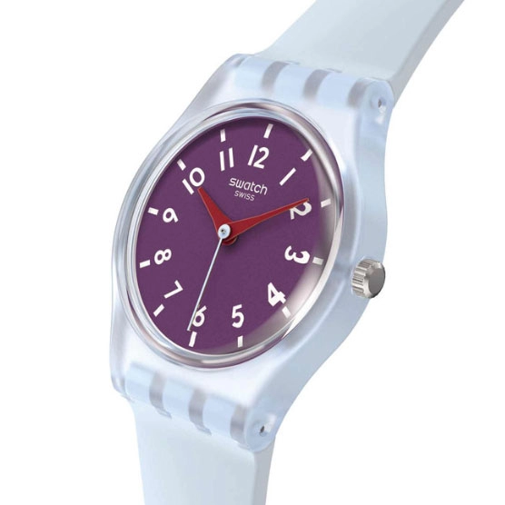 ΡΟΛΟΙ SWATCH  LL126 SWATCH Essentials Powder Plum Light Blue Silicone Strap
