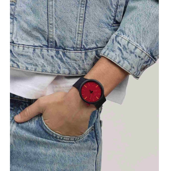 ΡΟΛΟΙ SWATCH SB05B111 SWATCH Essentials Big Bold Midnight Mode Black Biosourced Strap