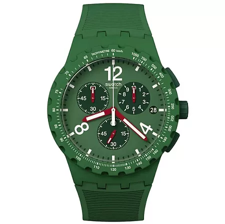 ΡΟΛΟΙ SWATCH SUSG407 SWATCH Essentials Primarily Green Chronograph Green Silicone Strap