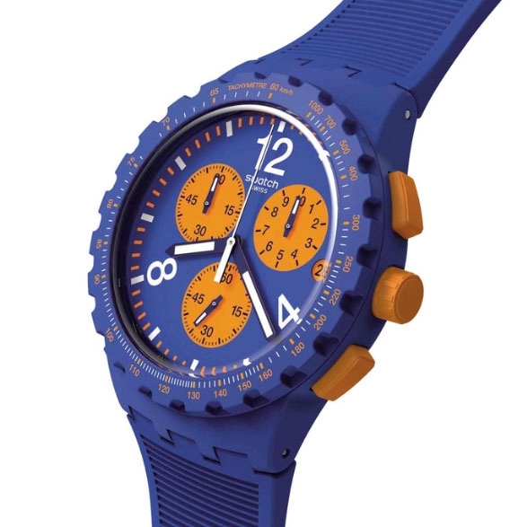 ΡΟΛΟΙ SWATCH SUSN419 SWATCH Essentials Primarily Blue Chronograph Blue Silicone Strap