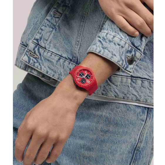 ΡΟΛΟΙ SWATCH SUSR407 SWATCH Essentials Primarily Red Chronograph Red Silicone Strap