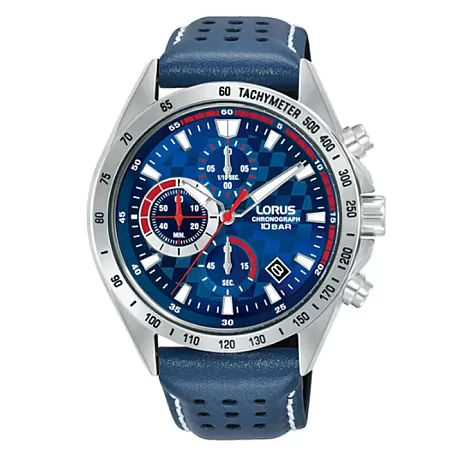 ΡΟΛΟΙ LORUS   RM317JX9 LORUS Sports Chronograph Blue Leather Strap