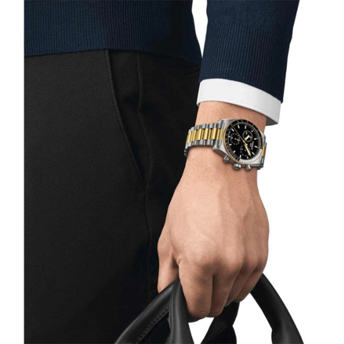 ΡΟΛΟΙ TISSOT  T1494172205100 TISSOT T-Sport PR516 Chronograph Two Tone Stainless Steel Bracelet