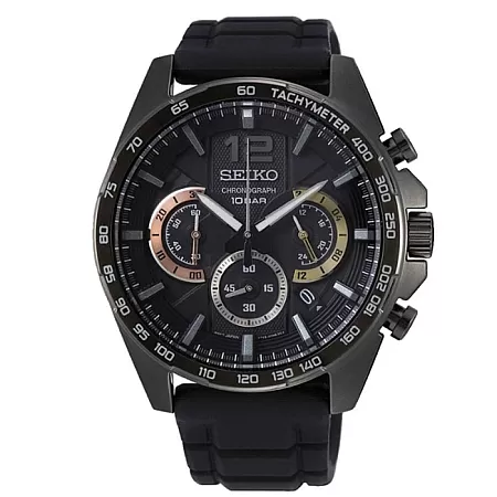 ΡΟΛΟΙ SEIKO SSB349P1 SEIKO Conceptual Black Silicone Strap