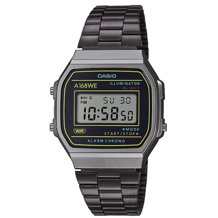 ΡΟΛΟΙ CASIO  A-168WEHB-1AEF CASIO Vintage Chronograph Black Stainless Steel Bracelet
