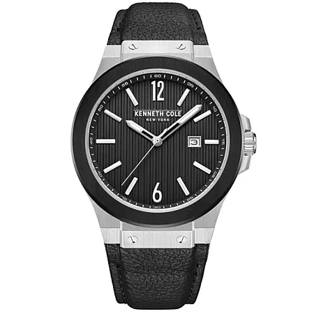 Ρολόι KENNETH COLE KCWGB0034401 KENNETH COLE Black Leather Strap