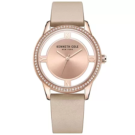 Ρολόι KENNETH COLE  KCWlA2220103 KENNETH COLE Crystals Beige Leather Strap