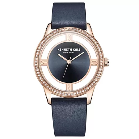 Ρολόι KENNETH COLE  KCWlA2220104 KENNETH COLE Crystals Blue Leather Strap