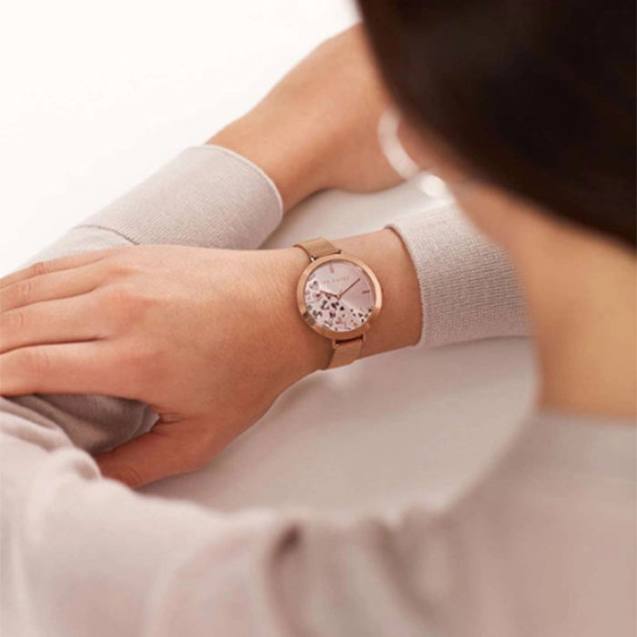 ΡΟΛΟΙ TED BAKER BKPAMF107 TED BAKER Ammy Hearts Rose Gold Stainless Steel Bracelet