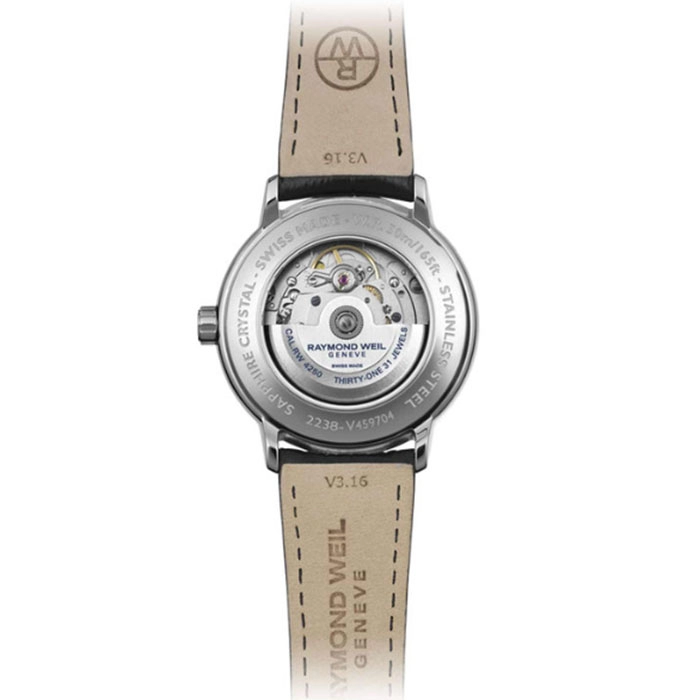 Ρολόι RAYMOND  2238-STC-50001 RAYMOND WEIL Maestro Automatic Black Leather Strap